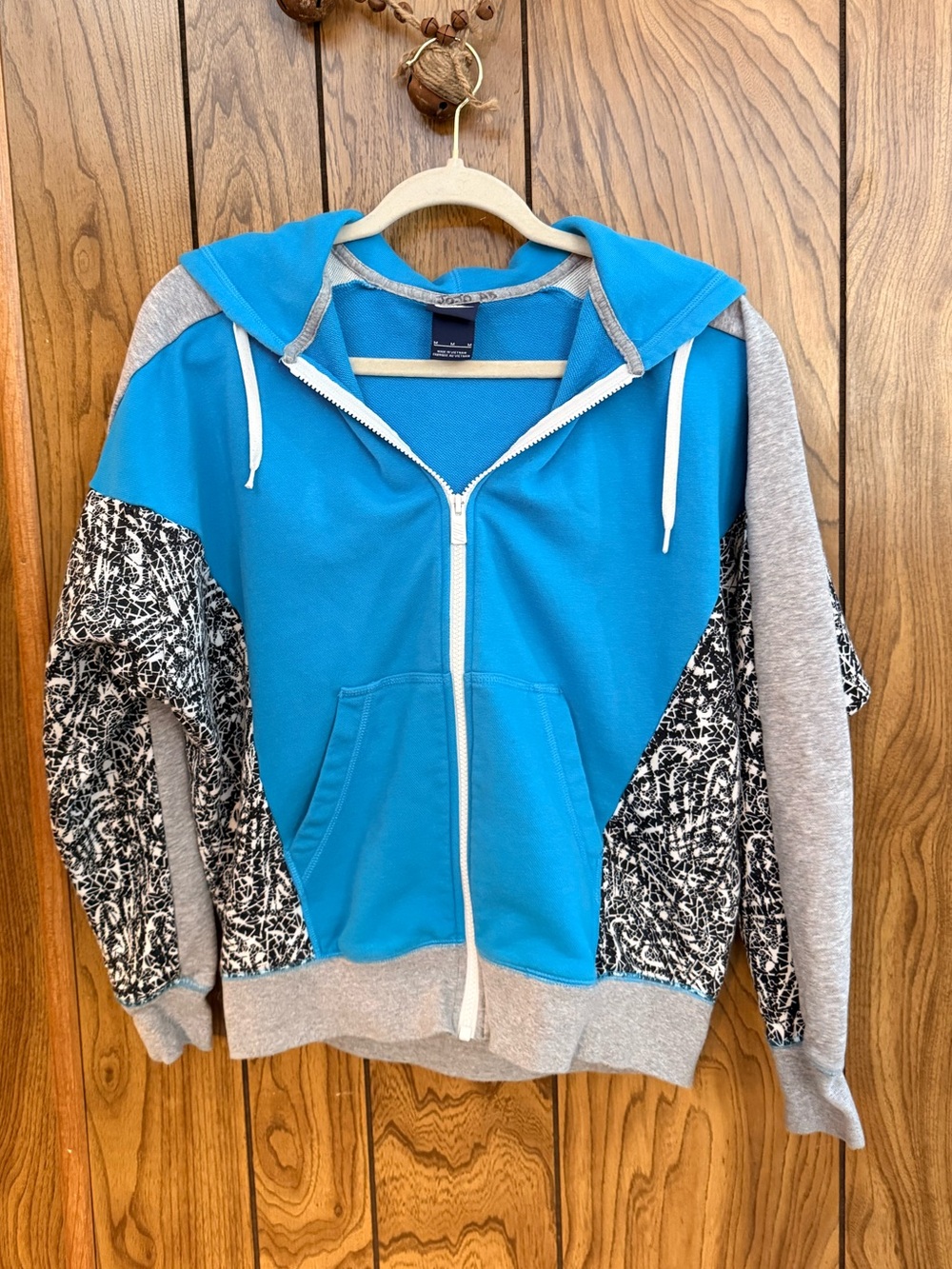 Nike Women’s Medium Full Zip Colorblock Hoodie Blue Gray Black White